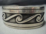 Important Vintage Native American Jewelry Hopi George Phillips Sterling Silver Bracelet Cuff Old-Nativo Arts