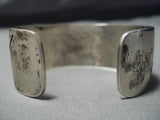 Important Vintage Native American Jewelry Hopi Harold Lowayaktewa Sterling Silver Geometric Bracelet Old-Nativo Arts