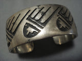Important Vintage Native American Jewelry Hopi Harold Lowayaktewa Sterling Silver Geometric Bracelet Old-Nativo Arts