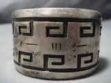 Important Vintage Native American Jewelry Hopi Lou Jasytewa Sterling Silver Maze Bracelet Old-Nativo Arts