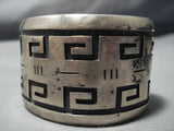 Important Vintage Native American Jewelry Hopi Lou Jasytewa Sterling Silver Maze Bracelet Old-Nativo Arts