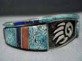 Important!! Vintage Native American Jewelry Hopi Phillip Sekaquaptewa Turquoise Sterling Silver Bracelet-Nativo Arts