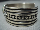 Important Vintage Native American Jewelry Navajo Al Jake Green Turquoise Sterling Silver Cuff Bracelet-Nativo Arts