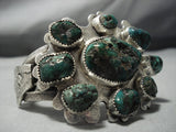 Important Vintage Native American Jewelry Navajo Candelaria Turquoise Sterling Silver Bracelet-Nativo Arts