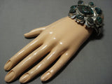 Important Vintage Native American Jewelry Navajo Candelaria Turquoise Sterling Silver Bracelet-Nativo Arts