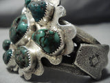 Important Vintage Native American Jewelry Navajo Candelaria Turquoise Sterling Silver Bracelet-Nativo Arts