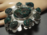 Important Vintage Native American Jewelry Navajo Candelaria Turquoise Sterling Silver Bracelet-Nativo Arts
