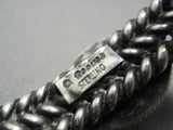 Important Vintage Native American Jewelry Navajo Dave Reeves Turquoise Coiled Sterling Silver Bracelet-Nativo Arts