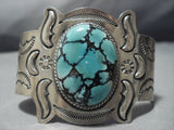 Important Vintage Native American Jewelry Navajo Eve Abeyta Spiderweb Turquoise Sterling Silver Bracelet-Nativo Arts