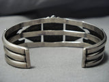Important Vintage Native American Jewelry Navajo Ivan Kee Turquoise Sterling Silver Bracelet Old-Nativo Arts