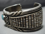 Important Vintage Native American Jewelry Navajo Jacksn Family Heishi Turquoise Sterling Silver Bracelet-Nativo Arts