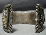 Important Vintage Native American Jewelry Navajo Jacksn Family Heishi Turquoise Sterling Silver Bracelet-Nativo Arts
