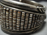 Important Vintage Native American Jewelry Navajo Jacksn Family Heishi Turquoise Sterling Silver Bracelet-Nativo Arts