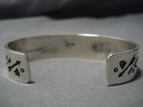 Important Vintage Native American Jewelry Navajo Jeanette Dale Green Turquoise Sterling Silver Bracelet-Nativo Arts