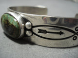 Important Vintage Native American Jewelry Navajo Jeanette Dale Green Turquoise Sterling Silver Bracelet-Nativo Arts