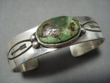 Important Vintage Native American Jewelry Navajo Jeanette Dale Green Turquoise Sterling Silver Bracelet-Nativo Arts