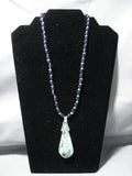 Important Vintage Native American Jewelry Navajo Jeanette Dale Turquoise Sterling Silver Necklace Old-Nativo Arts