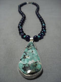 Important Vintage Native American Jewelry Navajo Jeanette Dale Turquoise Sterling Silver Necklace Old-Nativo Arts
