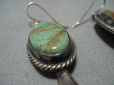 Important Vintage Native American Jewelry Navajo Jerome Begay Royston Turquoise Sterling Silver Earrings-Nativo Arts