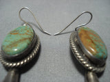 Important Vintage Native American Jewelry Navajo Jerome Begay Royston Turquoise Sterling Silver Earrings-Nativo Arts