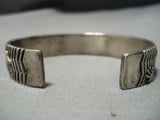 Important Vintage Native American Jewelry Navajo Kee Yazzie Sterling Silver 14k Gold Bracelet-Nativo Arts