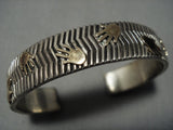 Important Vintage Native American Jewelry Navajo Kee Yazzie Sterling Silver 14k Gold Bracelet-Nativo Arts