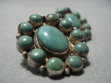 Important Vintage Native American Jewelry Navajo Kirk Smith Royston Turquoise Sterling Silver Earrings-Nativo Arts