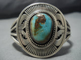 Important Vintage Native American Jewelry Navajo Leo Nez Royston Turquoise Sterling Silver Bracelet-Nativo Arts
