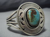 Important Vintage Native American Jewelry Navajo Leo Nez Royston Turquoise Sterling Silver Bracelet-Nativo Arts