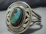 Important Vintage Native American Jewelry Navajo Leo Nez Royston Turquoise Sterling Silver Bracelet-Nativo Arts