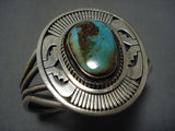 Important Vintage Native American Jewelry Navajo Leo Nez Royston Turquoise Sterling Silver Bracelet-Nativo Arts
