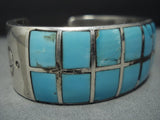 Important!! Vintage Native American Jewelry Navajo Mary Morgan Heavy Sterling Silver Turquoise Bracelet-Nativo Arts