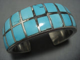 Important!! Vintage Native American Jewelry Navajo Mary Morgan Heavy Sterling Silver Turquoise Bracelet-Nativo Arts