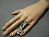 Important Vintage Native American Jewelry Navajo Mary Morgan Mickey Sterling Silver Turquoise Ring Old-Nativo Arts