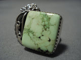 Important Vintage Native American Jewelry Navajo Orvil Jack Turquoise Sterling Silver Leaf Ring Old-Nativo Arts