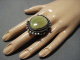 Important Vintage Native American Jewelry Navajo Orvil Jack Turquoise Sterling Silver Ring Old-Nativo Arts