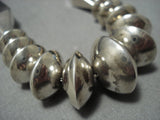 Important!! Vintage Native American Jewelry Navajo Orville Tsinnie Sterling Silver Turquoise Necklace-Nativo Arts