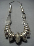Important!! Vintage Native American Jewelry Navajo Orville Tsinnie Sterling Silver Turquoise Necklace-Nativo Arts