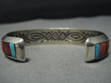 Important Vintage Native American Jewelry Navajo Ray Adakai Turquoise Sterling Silver Bracelet Old-Nativo Arts