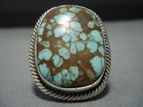 Important Vintage Native American Jewelry Navajo Ricky Martinez #8 Turquoise Sterling Silver Ring-Nativo Arts