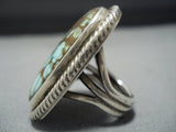 Important Vintage Native American Jewelry Navajo Ricky Martinez #8 Turquoise Sterling Silver Ring-Nativo Arts