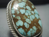 Important Vintage Native American Jewelry Navajo Ricky Martinez #8 Turquoise Sterling Silver Ring-Nativo Arts