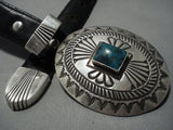 Important Vintage Native American Jewelry Navajo Squared Turquoise Sterling Silver Concho Belt Old-Nativo Arts