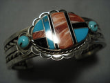 Important Vintage Native American Jewelry Navajo Sterling Silver Turquoise Bracelet Cuff Old-Nativo Arts