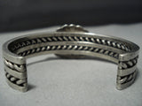 Important Vintage Native American Jewelry Navajo Sterling Silver Turquoise Bracelet Cuff Old-Nativo Arts