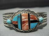 Important Vintage Native American Jewelry Navajo Sterling Silver Turquoise Bracelet Cuff Old-Nativo Arts