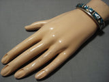 Important Vintage Native American Jewelry Navajo Tommy Jackson Turquoise Inlay Sterling Silver Bracelet-Nativo Arts