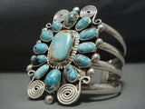 Important Vintage Native American Jewelry Navajo Tonya Rafael Turquoise Sterling Silver Bracelet-Nativo Arts