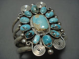 Important Vintage Native American Jewelry Navajo Tonya Rafael Turquoise Sterling Silver Bracelet-Nativo Arts