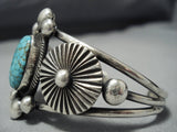 Important Vintage Native American Jewelry Navajo Turquoise Sterling Silver Button Bracelet Old-Nativo Arts
